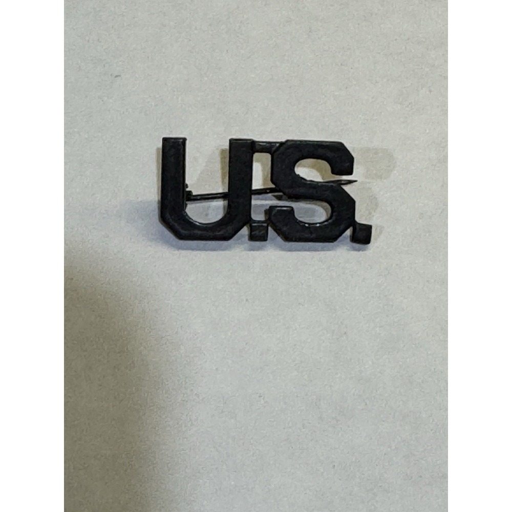 WWI US Army Officers Collar 'U.S.' Branch Insignia Device Pin-Back Vintage